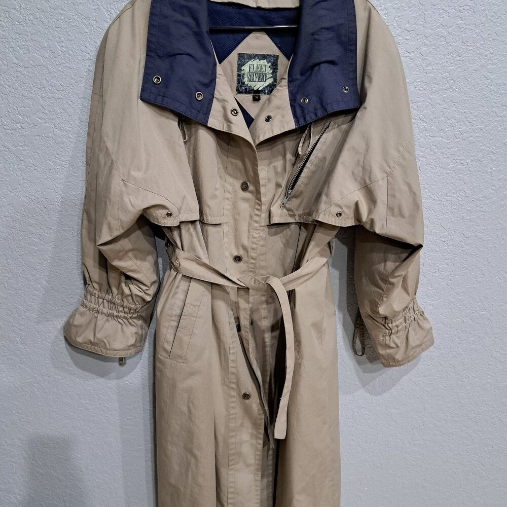 Vintage 80s Fleet Street Long Raincoat Coat‎ Womens 8 Classic. Rare find!